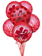 ADD to your FLORAL gift and make a big impression, give them this fun Balloon Bouquet. The bouquet arrives with 6 mylar balloons tied together with a ribbon. I Love You balloon for Valentine